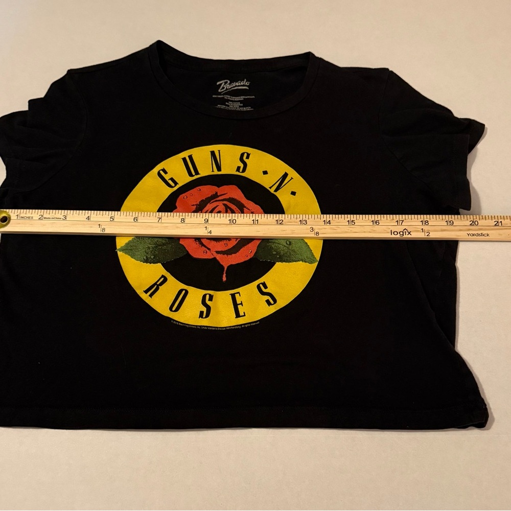 Guns N' Roses Band T-Shirt Bravado 2017 Licensed Juniors Large Black Rose Logo - Picture 4 of 7